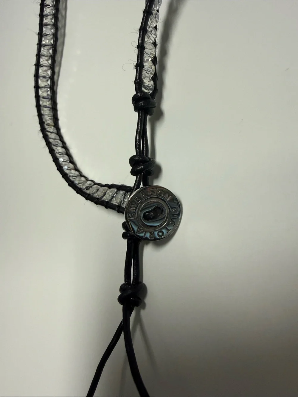 Crystal Beaded Wrap Bracelet Necklace - Black